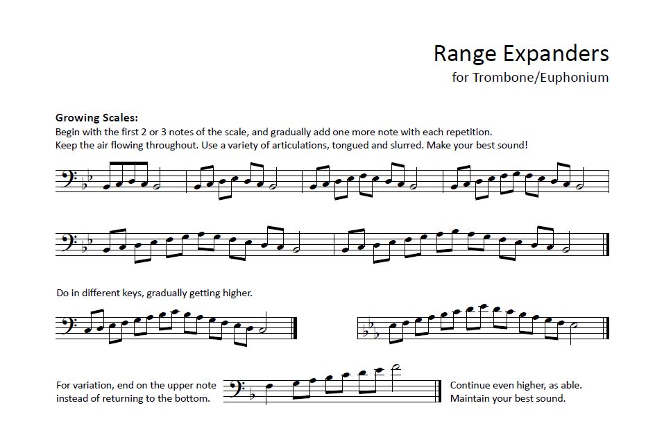 Bass Trombone Range Chart